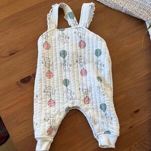 Disney Baby White Quilted Winnie the Pooh Overalls